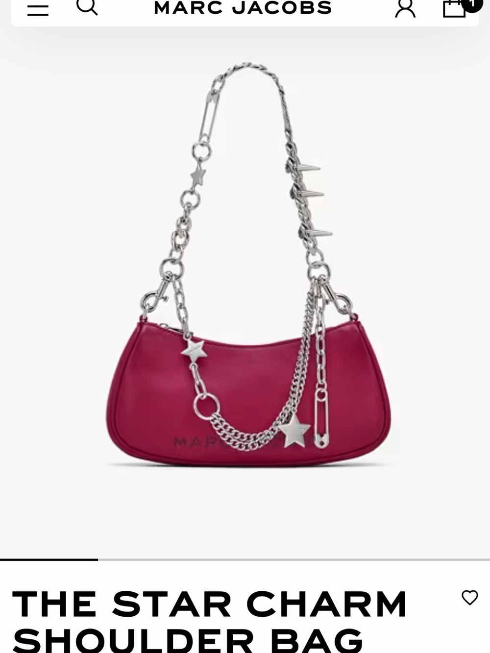 Brand new Marc Jacobs Star Charm Shoulder Bag in Lipgloss Pink